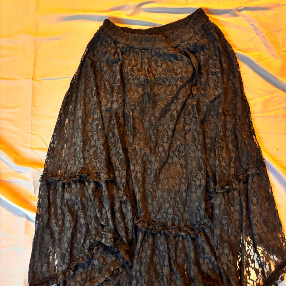 Black Midi Lace Skirt